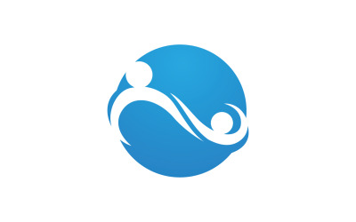 Cuidado familiar salud personas y equipo éxito empresarial logo v11