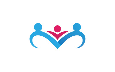 Cuidado familiar salud personas y equipo éxito empresarial logo v7