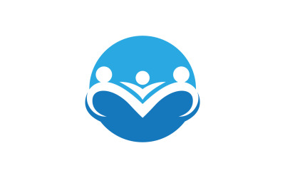 Cuidado familiar salud personas y equipo éxito empresarial logo v9