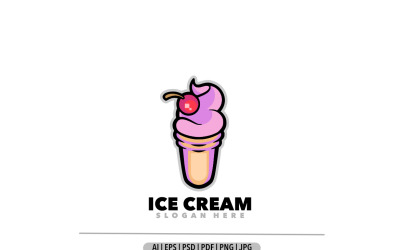 Diseño de logotipo simple de helado