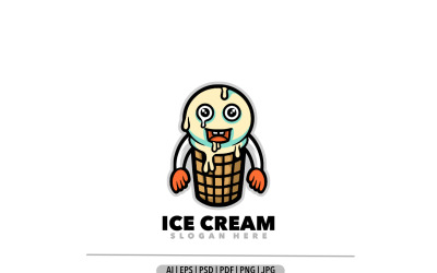 Eis-Maskottchen-Cartoon-Logo-Vorlage-Design
