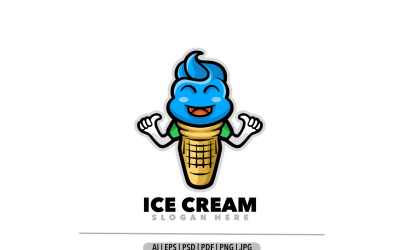 Kreslený design maskota zmrzliny