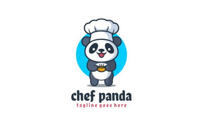 Logotipo de desenho animado do mascote Chef Panda 1