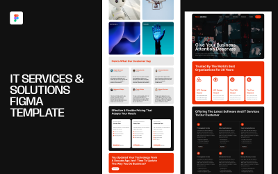 Modèle Figma de services et solutions informatiques