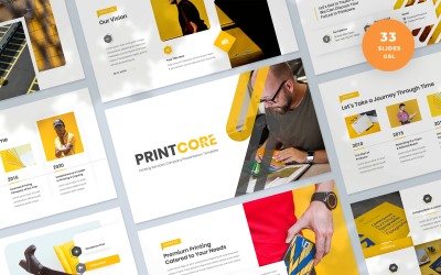 Printcore – Google Slides-Vorlage für die Präsentation einer Druckerei