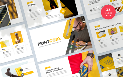 Printcore - modelo de PowerPoint de apresentação de empresa de impressão