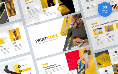 Printcore – Nyomdaipari vállalat bemutató Keynote sablon