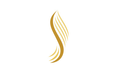 Saç dalga tarzı altın logo v8