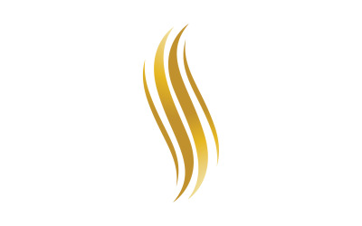 Zlaté logo ve stylu vlnění vlasů v2
