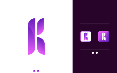 Branding Vector K logó illusztráció tervezés