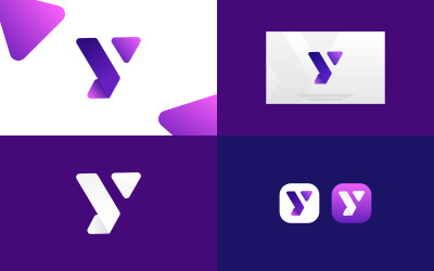 Egyszerű Y betű alakú logó tervezősablon