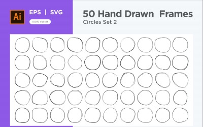 Hand Drawn Frame Circle 50-2