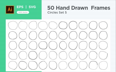 Cerchio cornice disegnata a mano 50-5