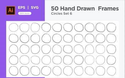 Círculo de marco dibujado a mano 50-6