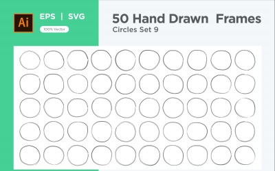 Cercle de cadre dessiné à la main 50-9