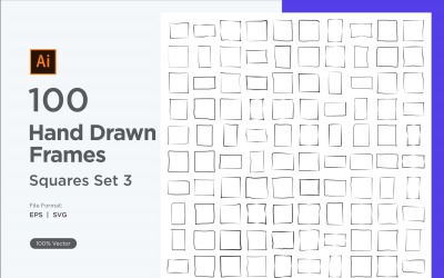 Hand Drawn Frame Square 100-3