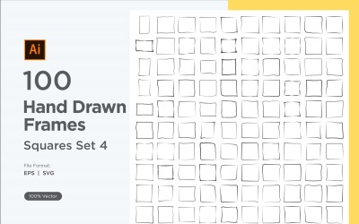 Hand Drawn Frame Square 100-4
