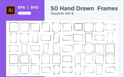 Handgezeichnetes Rahmenquadrat 50-6