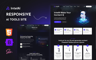 IntelAI – šablona webových stránek HTML5 umělé inteligence a strojového učení
