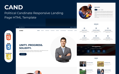 Responsive Landingpage-HTML-Vorlage für politische Kandidaten