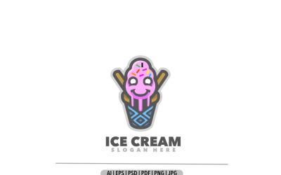 Conception de mascotte de glace à la crème glacée