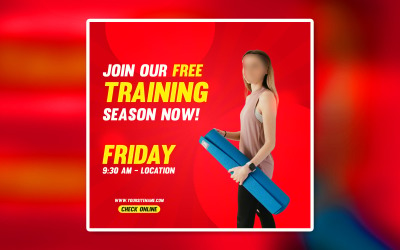 Gym Social Media Promotional Eps Ads Banner Template