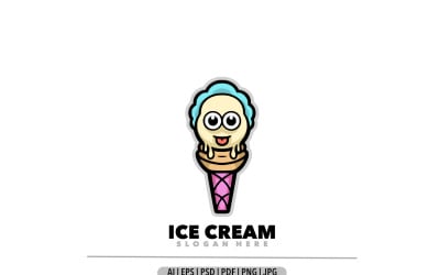 Ice cream baby mascot cartoon