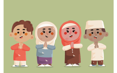 Illustration der Sammlung muslimischer Kinder für Jungen und Mädchen