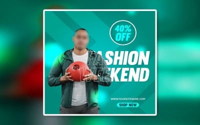 Modèle de bannière d&amp;#39;annonces Eps promotionnelles de médias sociaux de mode
