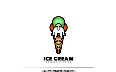 Modello di logo grafico del gelato