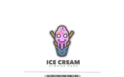 Projeto de mascote de gelato de sorvete
