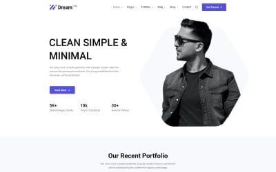 Szablon minimalnego portfolio Dreamhub HTML5