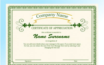 Appréciation Creative Old Paper Green Certificate Design