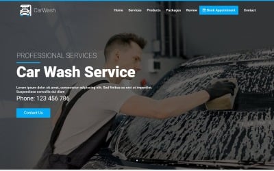 CarWash - mall för landningssida för biltvätt, bilmekaniker och bilreparationer