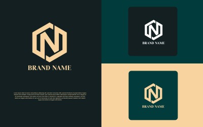 Diseño de logotipo de letra N de polígono - Identidad de marca
