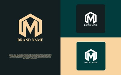 Diseño de logotipo de letra Polygon M - Identidad de marca