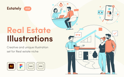 Estately - Real Estately Illustrationsset