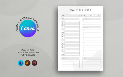 Modelo de planejador diário, semanal e mensal do Canva