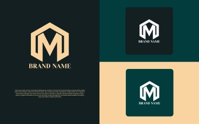 Polygon M Letter Logo Design - Identità del marchio