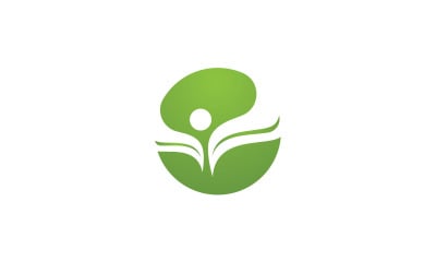 Blattgrüne Ökologie Natur frischer Logo-Vektor v32