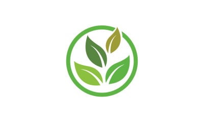 Blattgrüne Ökologie Natur frischer Logo-Vektor v36