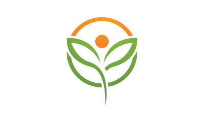 Foglia verde ecologia natura fresco logo vettoriale v38