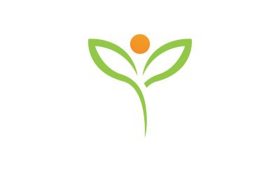 Foglia verde ecologia natura fresco logo vettoriale v6