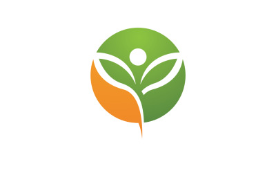 Foglia verde ecologia natura logo fresco vettore v39