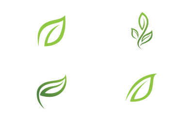 Liść zielony ekologia natura świeże logo wektor v43
