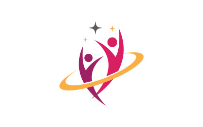 Salud personas carácter humano éxito equipo grupo comunidad logo v27