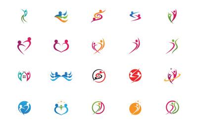 Salud personas carácter humano éxito equipo grupo comunidad logo v41