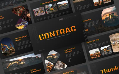 Contrac - Heavy Equipment &amp;amp; Construction Rental PowerPoint Template