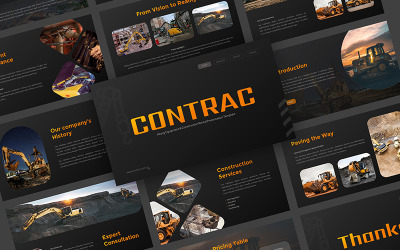 Contrac – шаблон основної доповіді щодо оренди важкого обладнання та будівництва