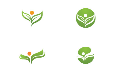 Levélzöld ökológia természet friss logó vektor v45